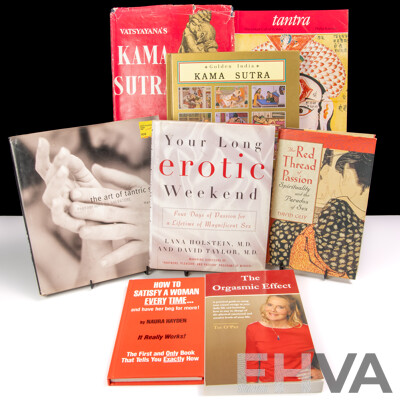 Collection Eight Books Relating to Erotic Subjects Including the Vatsyayana's Kamasutra, DB Taraporevala Sons Private Edition, 1963, The Red Thread of Passion by D Guy and More