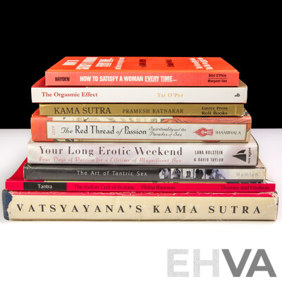 Collection Eight Books Relating to Erotic Subjects Including the Vatsyayana's Kamasutra, DB Taraporevala Sons Private Edition, 1963, The Red Thread of Passion by D Guy and More