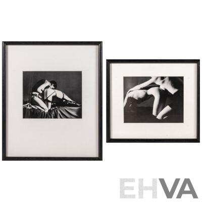 Artist Unknown, Pair of Black and White Erotica Photographs, 43 x 36 cm (largest frame) (2)
