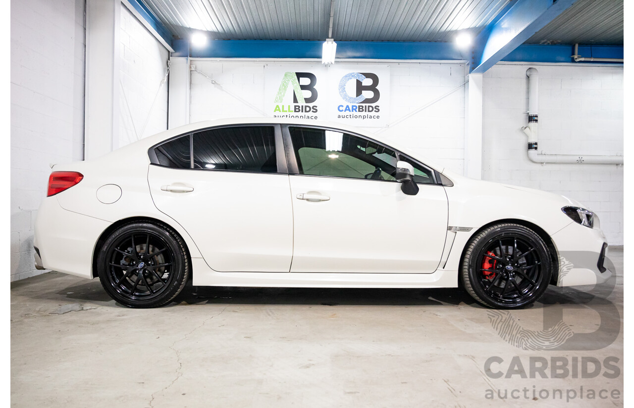 08/2017 Subaru WRX Premium (AWD) MY18 4D Sedan Crystal White Pearl Turbo 2.0L
