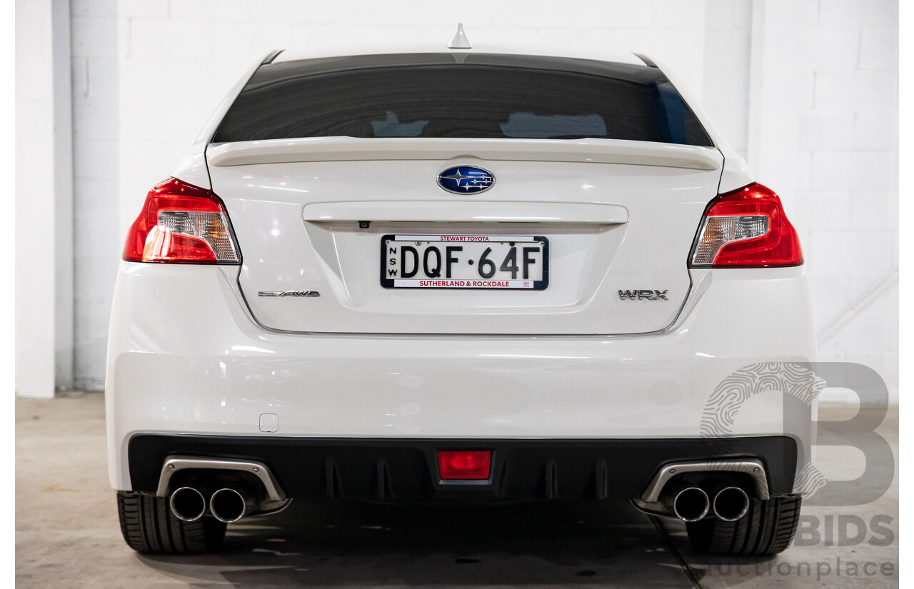 08/2017 Subaru WRX Premium (AWD) MY18 4D Sedan Crystal White Pearl Turbo 2.0L