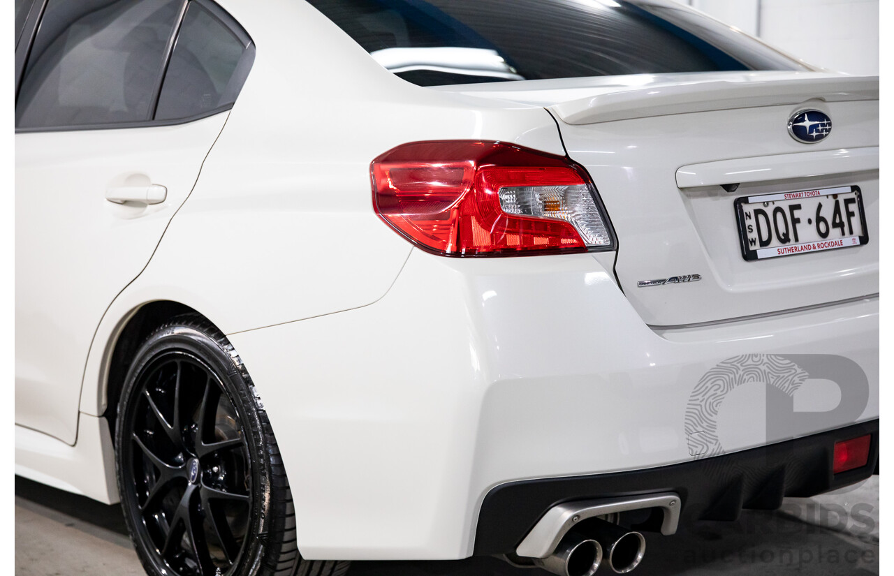 08/2017 Subaru WRX Premium (AWD) MY18 4D Sedan Crystal White Pearl Turbo 2.0L