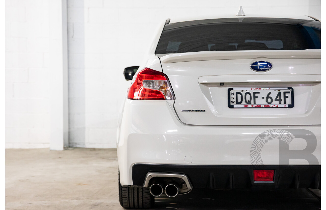 08/2017 Subaru WRX Premium (AWD) MY18 4D Sedan Crystal White Pearl Turbo 2.0L