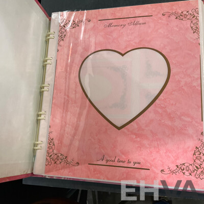 Assorted Photo Frames, Albums, and Wishing Cards