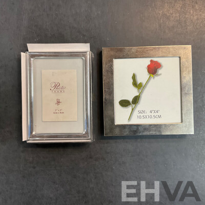 Assorted Photo Frames, Albums, and Wishing Cards