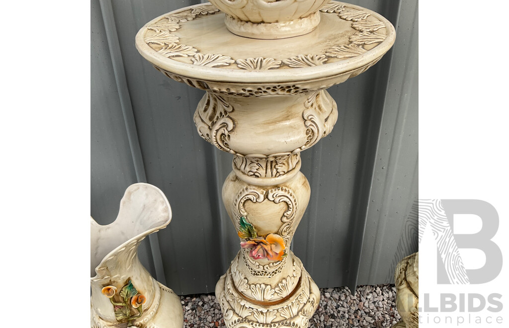Vintage Capodimonte Floral Pitcher/Vase - Lot of 7