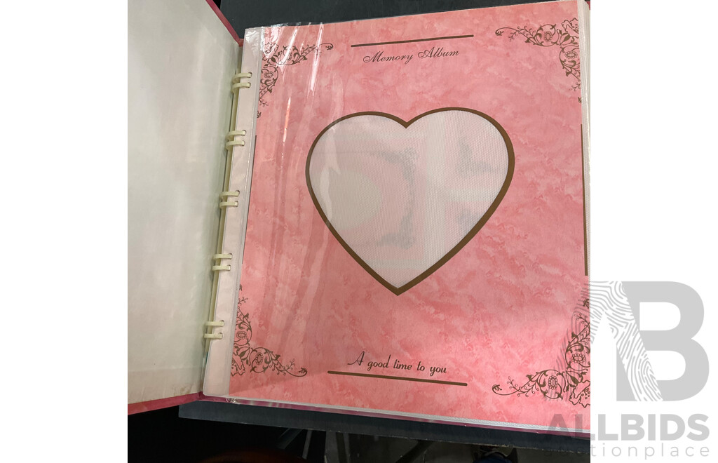 Assorted Photo Frames, Albums, and Wishing Cards