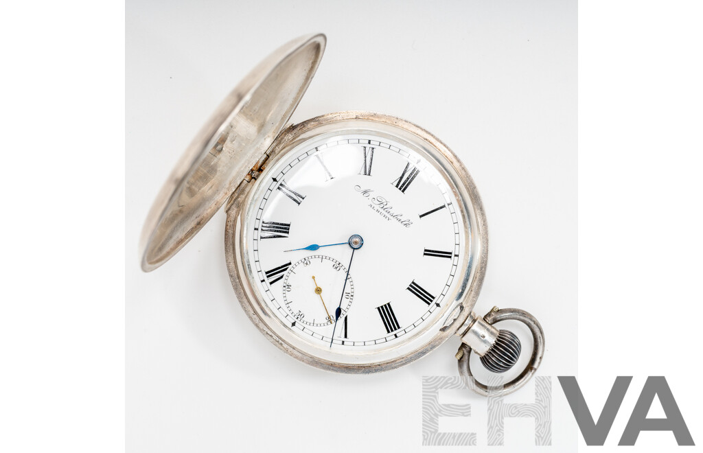 M. Blasbalk Albury 50mm Antique Sterling Silver 50mm Pocket Watch, 101.59 Grams