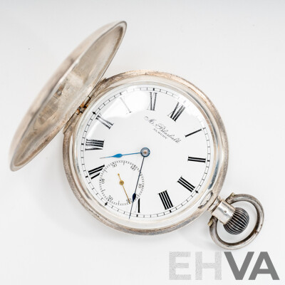 M. Blasbalk Albury 50mm Antique Sterling Silver 50mm Pocket Watch, 101.59 Grams