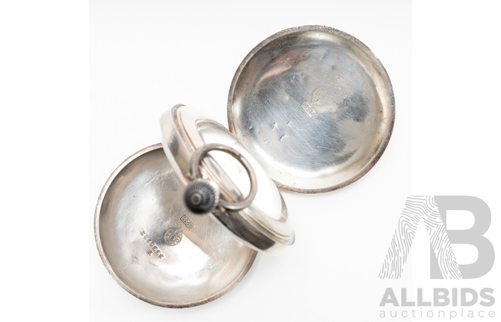 M. Blasbalk Albury 50mm Antique Sterling Silver 50mm Pocket Watch, 101.59 Grams