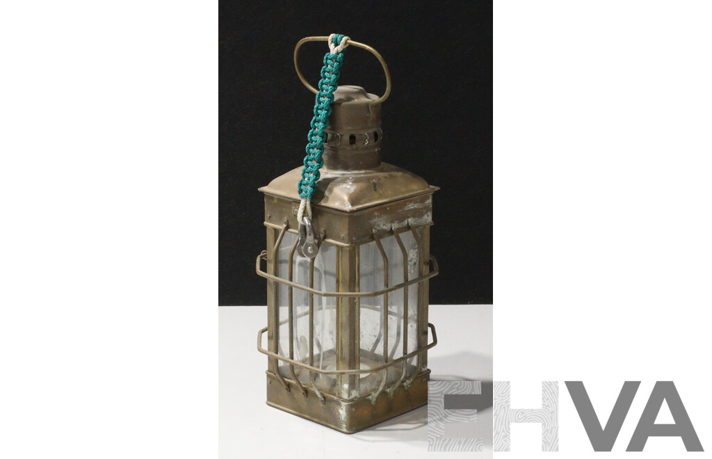 Reproduction Brass Lantern Form Tea Light Holder
