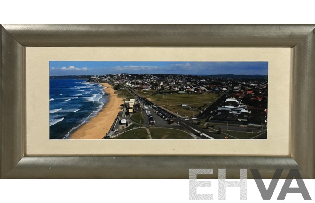 Artist Unknown (20th Century), Coastal Landscape Bird's Eye View, Colour Photographic Print to Canvas, 28.5 x 59 cm (frame)
