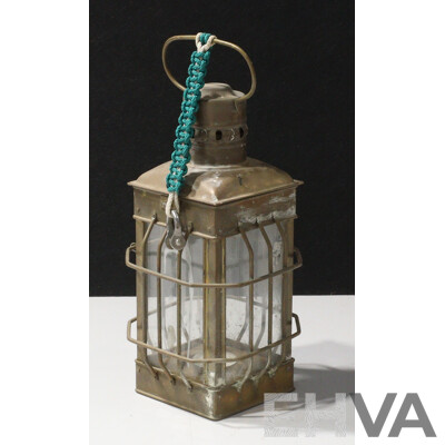 Reproduction Brass Lantern Form Tea Light Holder