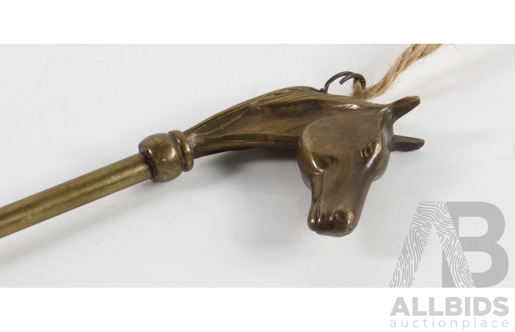 Vintage Brass Shoe Horn with Horse Head Handle