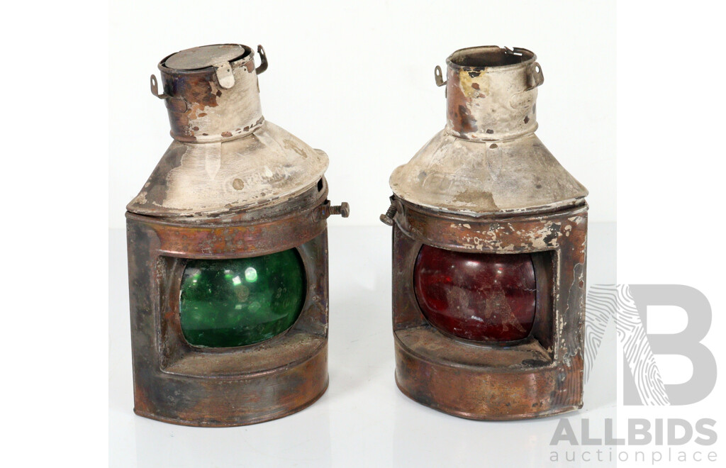 Pair of Reproduction Port and Starboard Lanterns