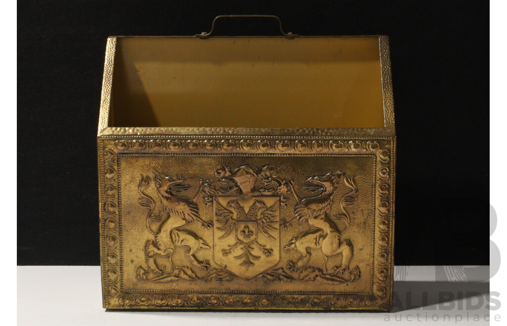 Vintage Brass Magazine Rack