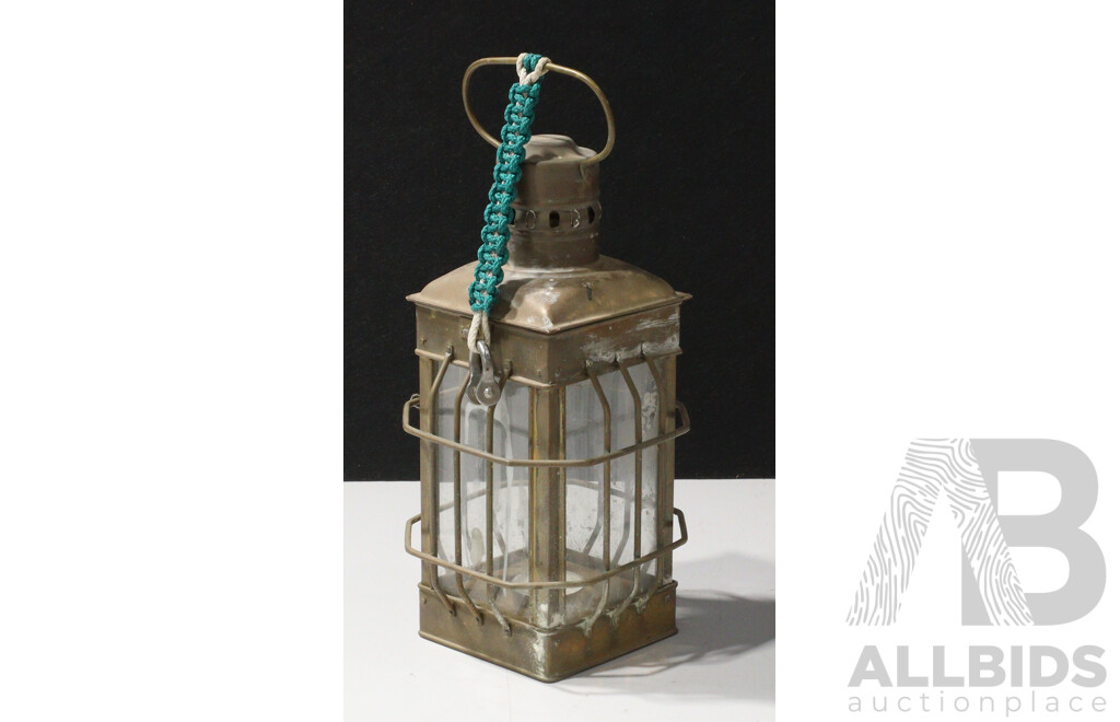 Reproduction Brass Lantern Form Tea Light Holder