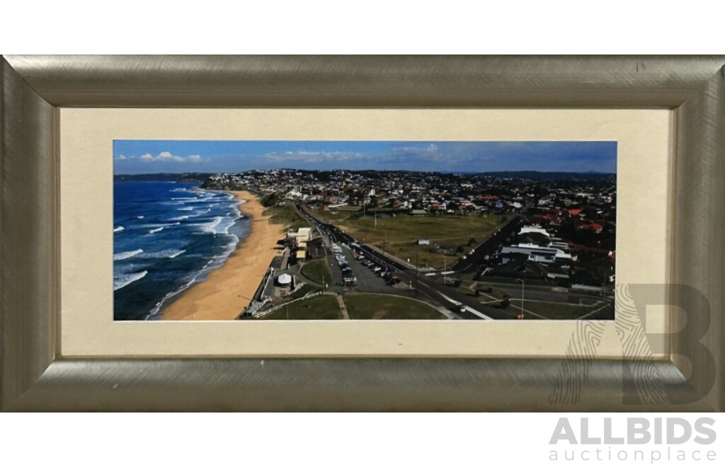 Artist Unknown (20th Century), Coastal Landscape Bird's Eye View, Colour Photographic Print to Canvas, 28.5 x 59 cm (frame)
