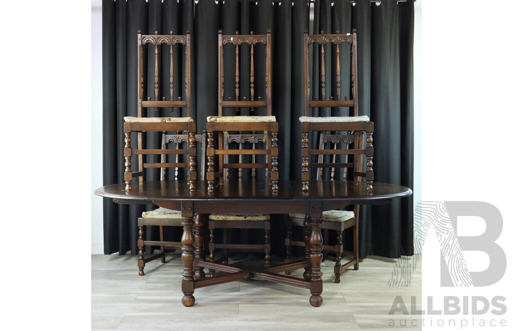 Oak Seven Piece Dining Suite by Ercol