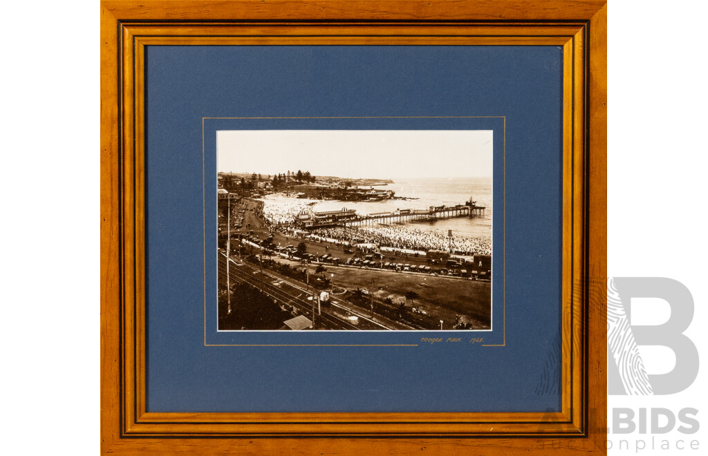 Coogee (1890) and Coogee Pier (1928), Pair of Well Framed Reproduction Quality Prints of  Original Photos, 40 x 45 cm (frames) (2)