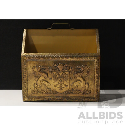 Vintage Brass Magazine Rack