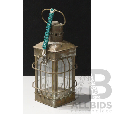 Reproduction Brass Lantern Form Tea Light Holder