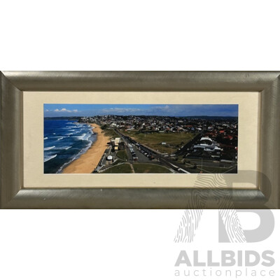 Artist Unknown (20th Century), Coastal Landscape Bird's Eye View, Colour Photographic Print to Canvas, 28.5 x 59 cm (frame)