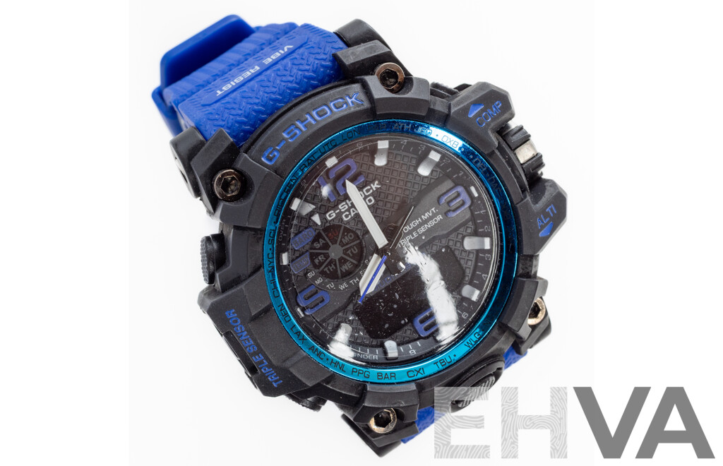 Casio G-Shock Watch, Blue/black, GW-1100FC 002A2420, as New