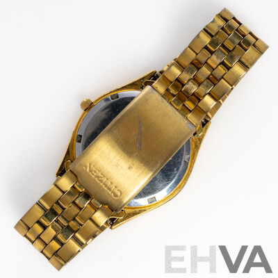 Citizen Quartz Vintage Gold Tone Mens Watch, 35mm, Japan Movt, 6101-R06501RW