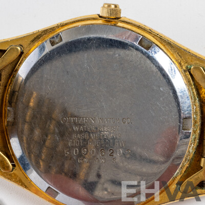 Citizen Quartz Vintage Gold Tone Mens Watch, 35mm, Japan Movt, 6101-R06501RW