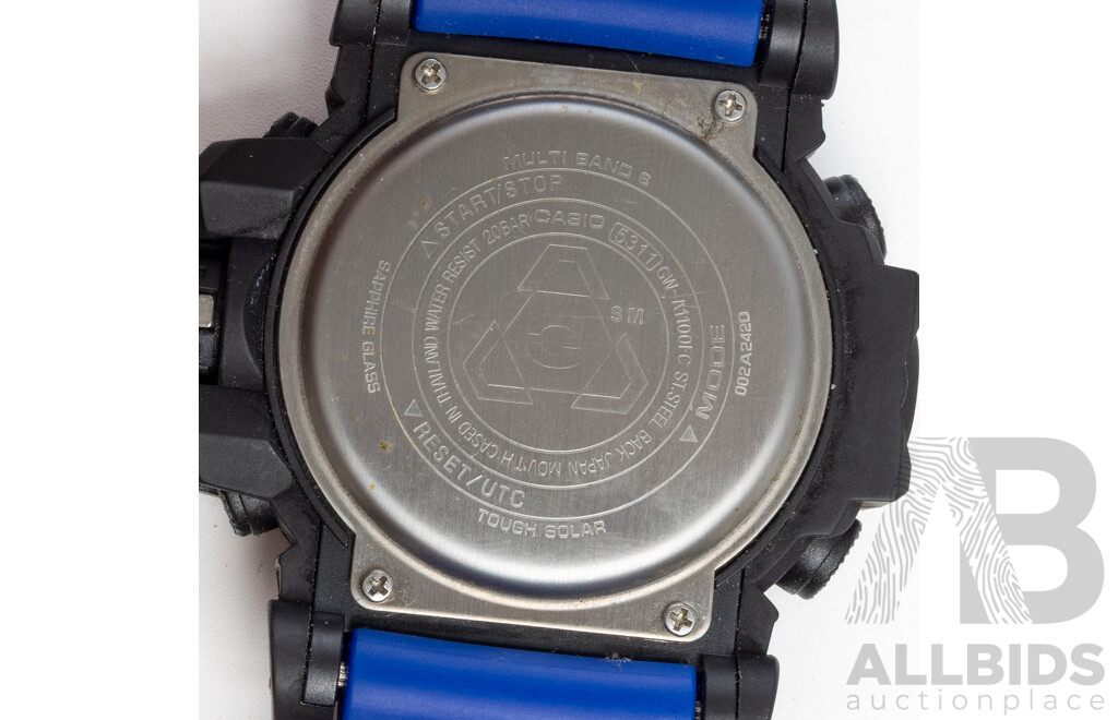 Casio G-Shock Watch, Blue/black, GW-1100FC 002A2420, as New