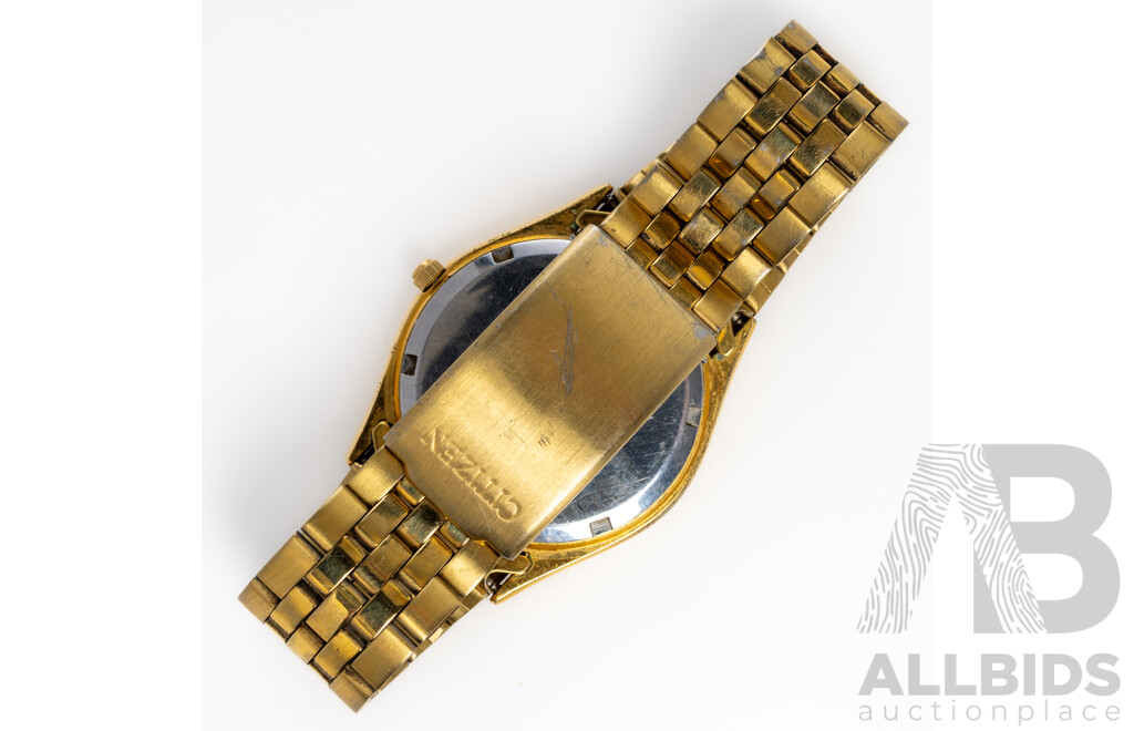 Citizen Quartz Vintage Gold Tone Mens Watch, 35mm, Japan Movt, 6101-R06501RW