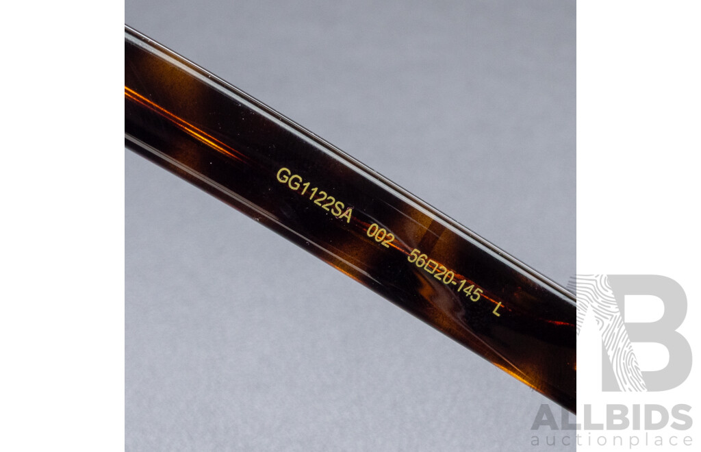 Gucci Havana Sunglasses, GG1122SA, Tortiseshell Frames with Smokey Brown Lenses
