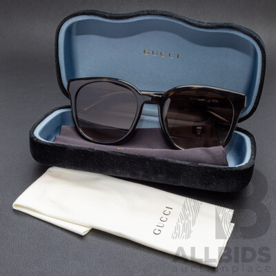 Gucci Havana Sunglasses, GG1122SA, Tortiseshell Frames with Smokey Brown Lenses