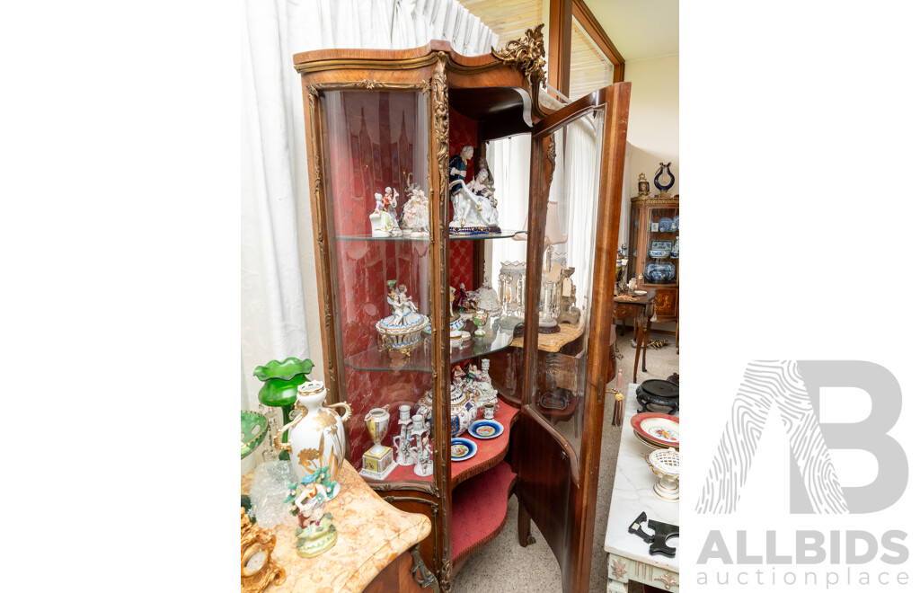 Louis XV Style Serpentine Front Display Cabinet