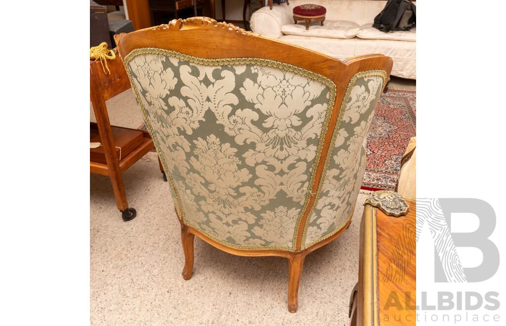 Louis XV Style Elm Framed Armchair