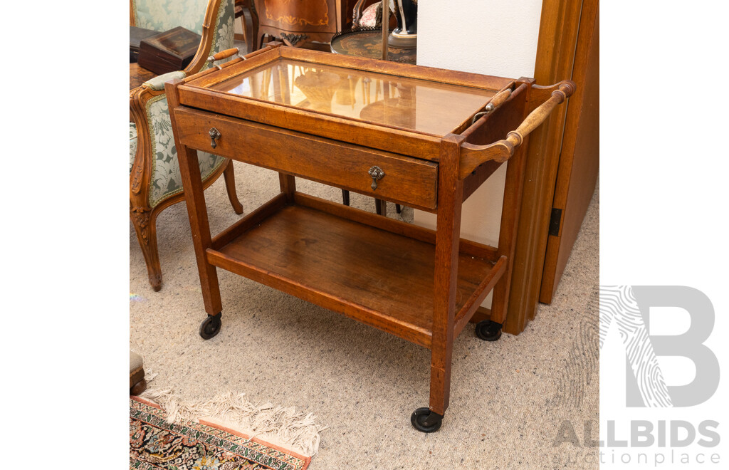 Oak Two Tier Tea Trolley