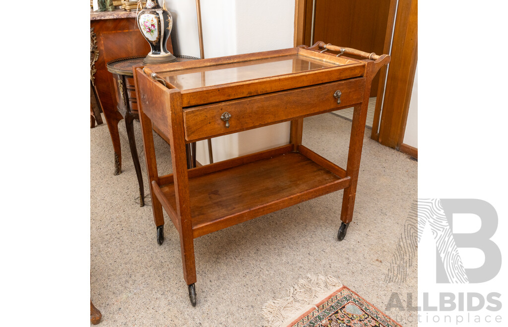 Oak Two Tier Tea Trolley