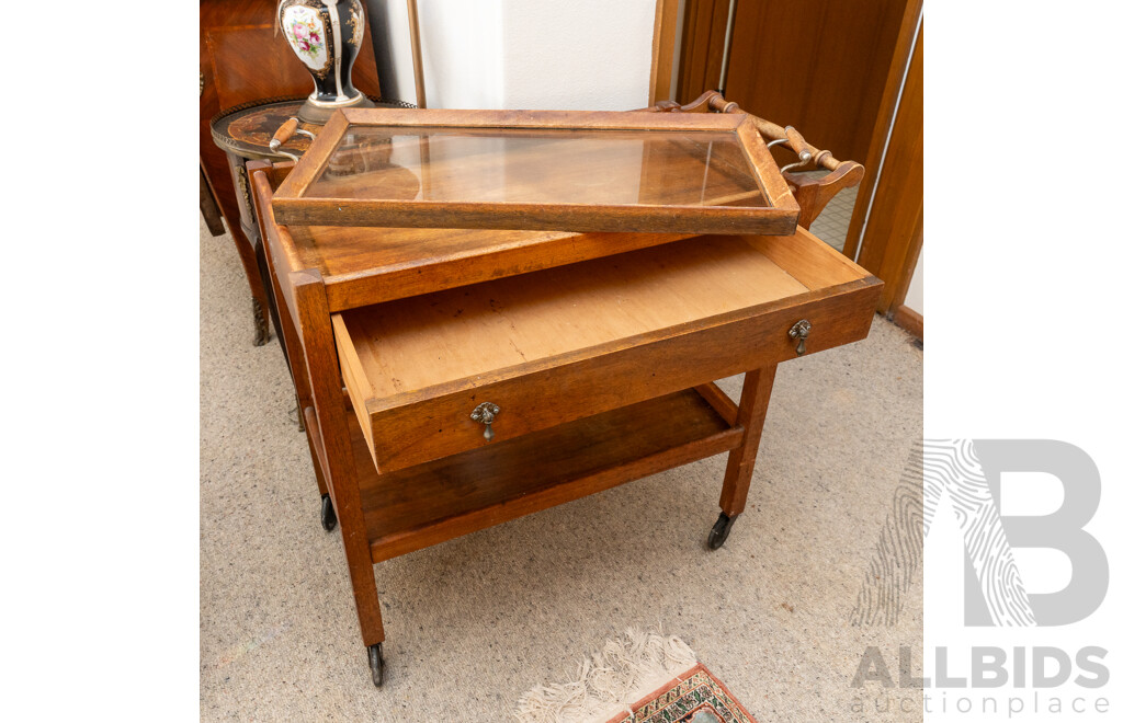 Oak Two Tier Tea Trolley