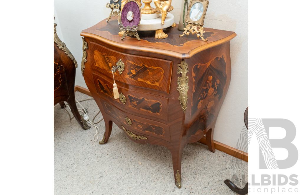 French Louis XV Style Bombe Commode
