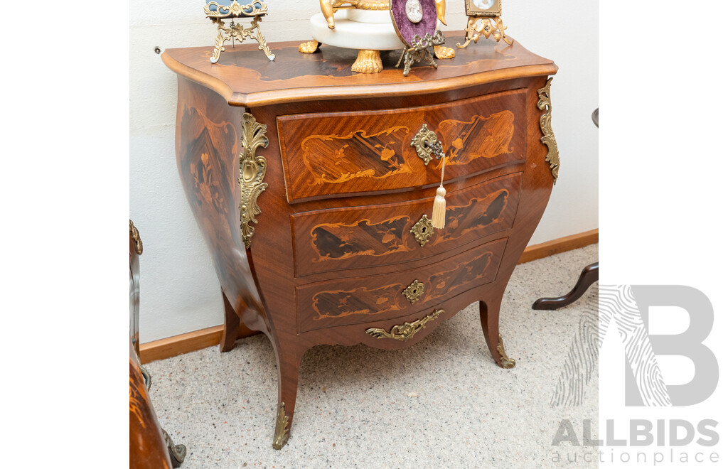 French Louis XV Style Bombe Commode