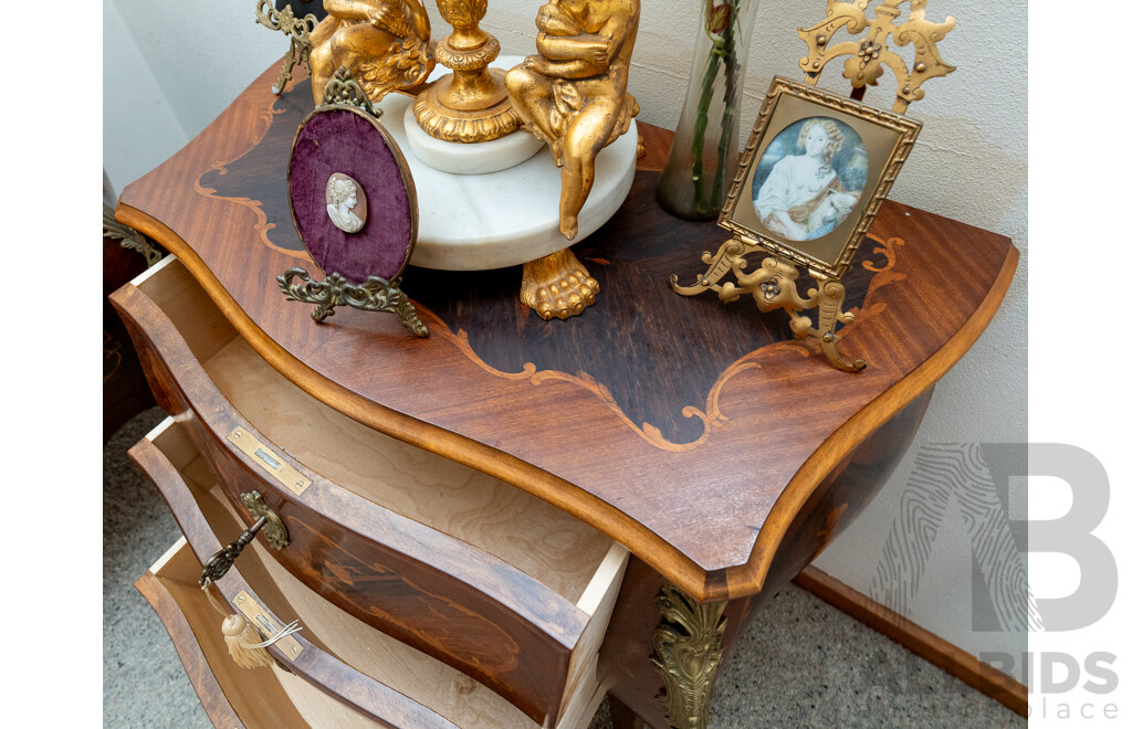 French Louis XV Style Bombe Commode
