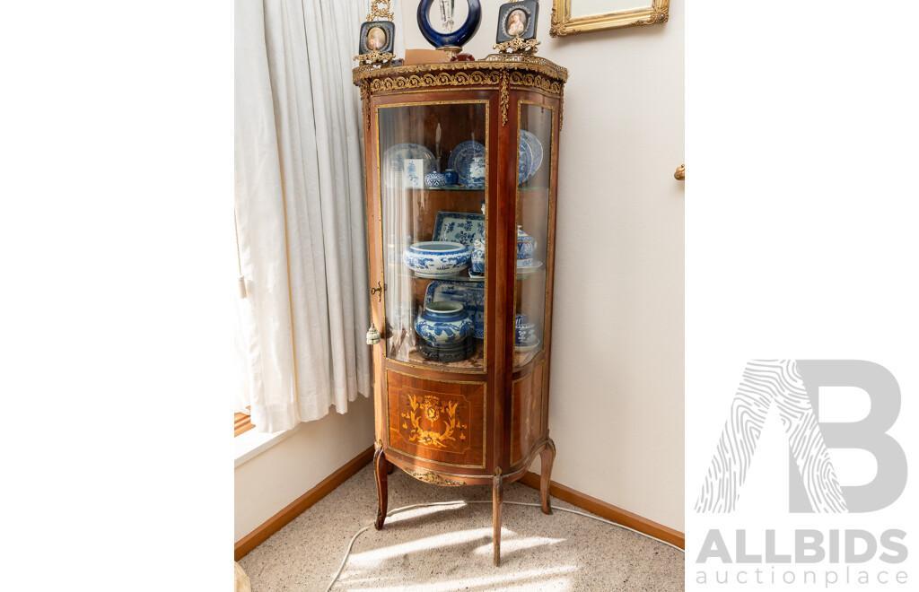 Louis XV Style Demi Lune Display Cabinet
