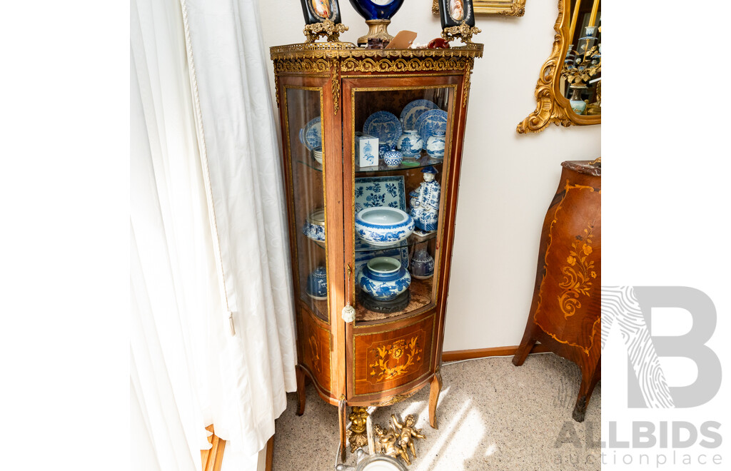 Louis XV Style Demi Lune Display Cabinet