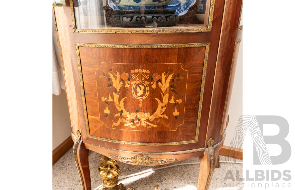 Louis XV Style Demi Lune Display Cabinet