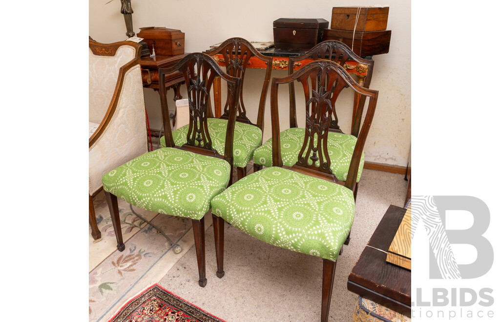 Set of Four Sheraton Style Mahogany Dining Chairs