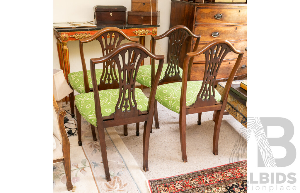 Set of Four Sheraton Style Mahogany Dining Chairs
