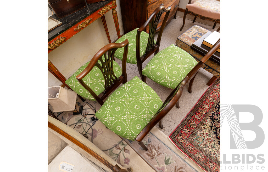 Set of Four Sheraton Style Mahogany Dining Chairs