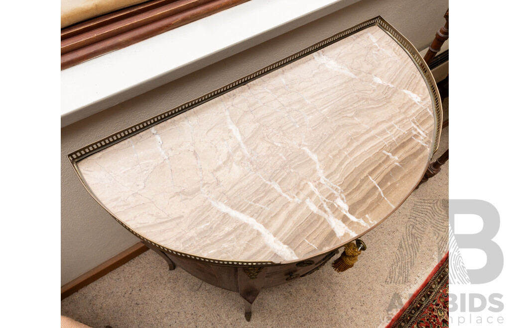 Louis XV Style Demi-Lune Chest of Two Drawers
