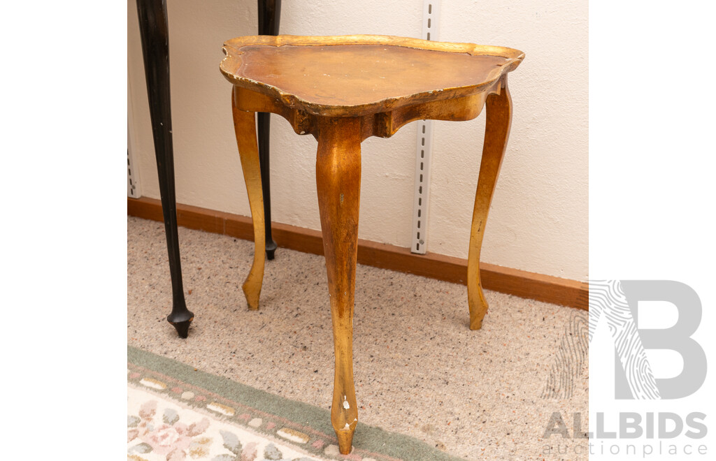 French Triangular Gilt Side Table